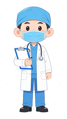 卡通医生医师五一劳动节人物插画素材