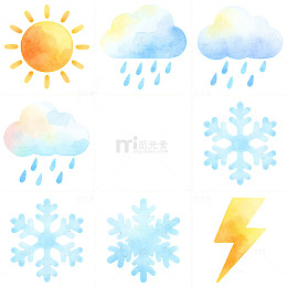 天气图标卡通扁平