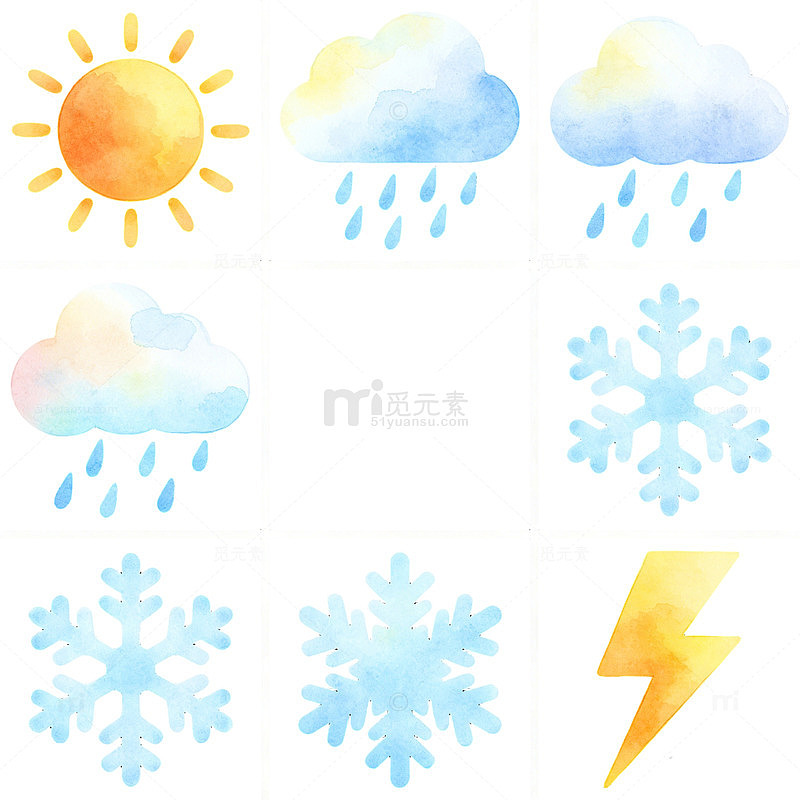 天气图标卡通扁平