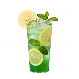 薄荷柠檬清爽饮品图
