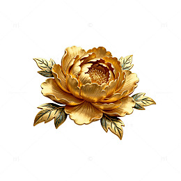 金色牡丹刺绣图案