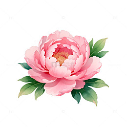 粉色牡丹插画设计素材