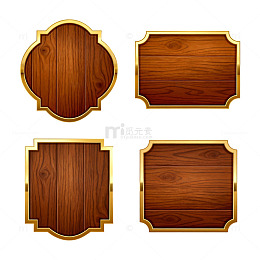 古典木质牌匾矢量图