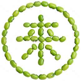 绿豆排列和平符号创意艺术