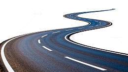 蜿蜒公路透视图