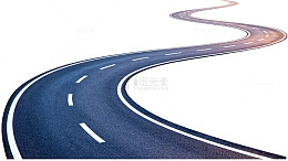 蜿蜒公路卡通插画
