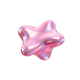 粉色透明星形果冻状物体