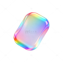 彩虹色全息果冻质感物件