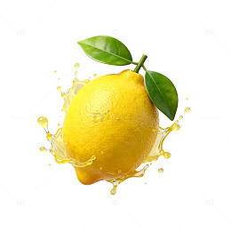 柠檬飞溅创意水果设计素材