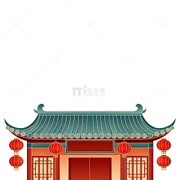 中国传统建筑灯笼图案设计素材
