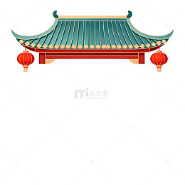 传统建筑灯笼插画