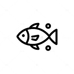 简约鱼图标矢量素材