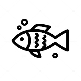 简约线条鱼图标设计元素