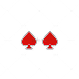 红白黑简约扑克牌设计元素