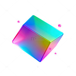 彩虹玻璃立方体设计元素