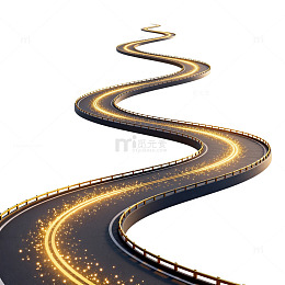 金色蜿蜒公路3D模型