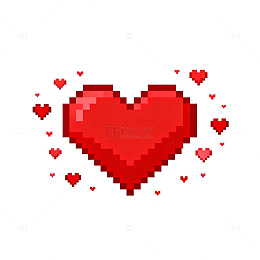 像素风爱心图案设计素材