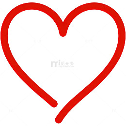 红色心形简笔画图案