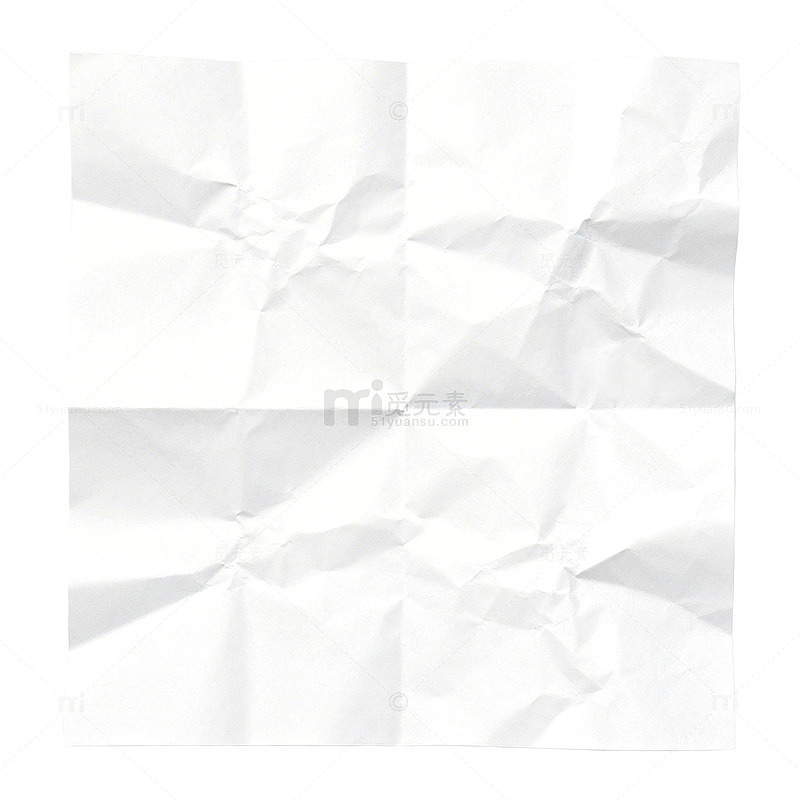 白色皱纸透明背景素材