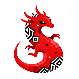 中国龙图案艺术插画