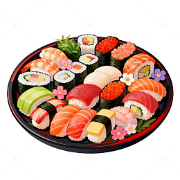 寿司美食日式料理插画图片