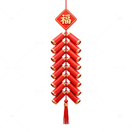 新年喜庆挂饰福字鞭炮装饰