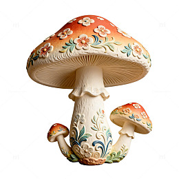 彩绘蘑菇装饰艺术品