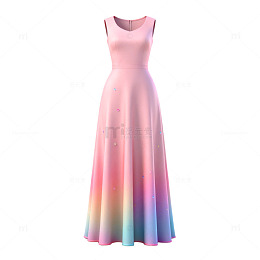梦幻彩虹礼服时尚设计素材