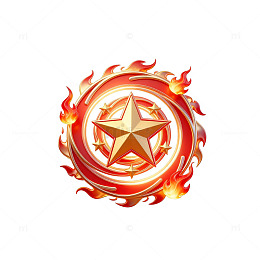 火焰五星徽章图案设计元素