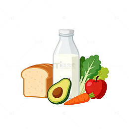 卡通健康食品插画
