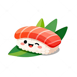 卡通寿司美食插画设计元素