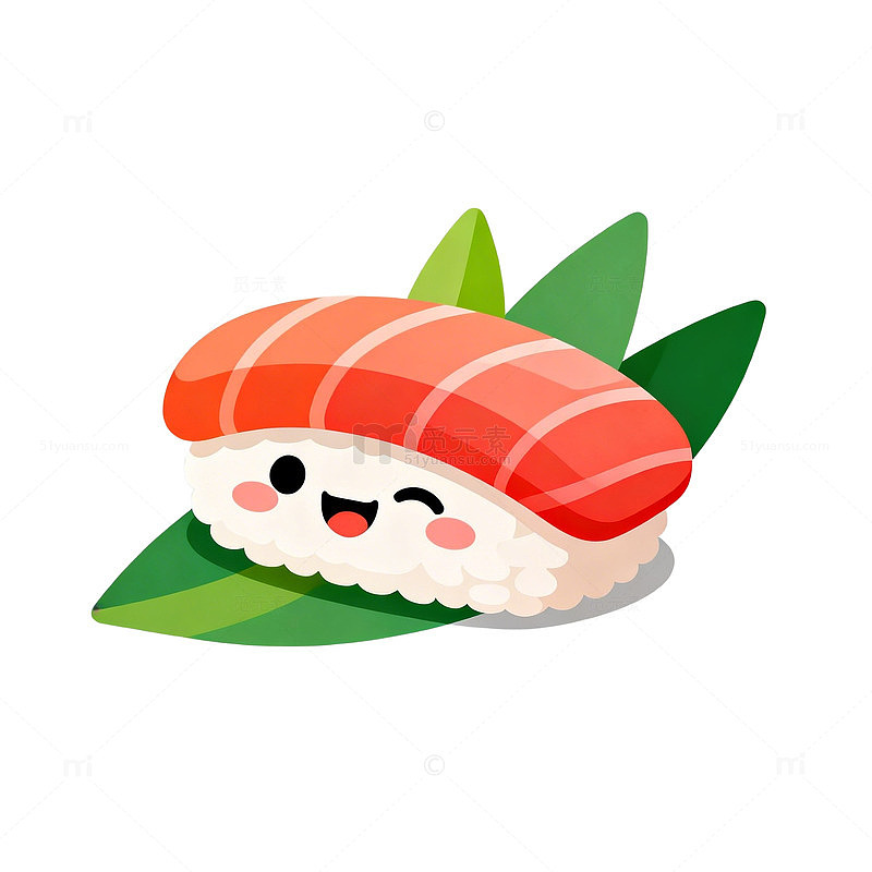 卡通寿司美食插画设计元素