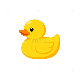卡通小黄鸭玩具矢量图