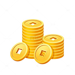 金色硬币堆叠财富