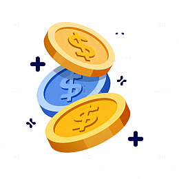 金币财富插画设计元素
