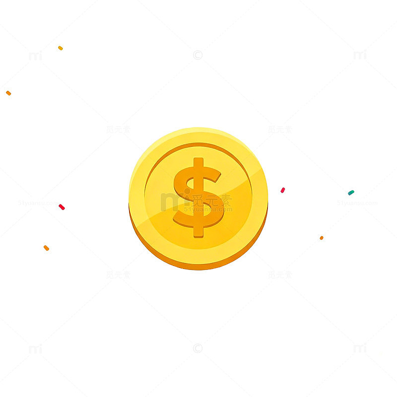 金色硬币财务元素装饰图案