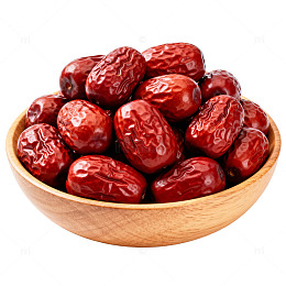 木碗盛红枣美食