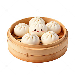 可爱包子卡通图案设计素材