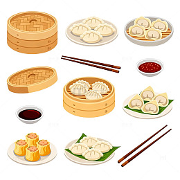 中式点心插画设计素材