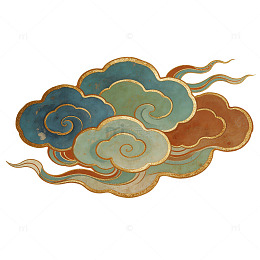 敦煌彩绘描金祥云纹样元素