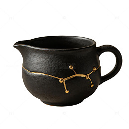 黑陶金缮公道杯茶器元素
