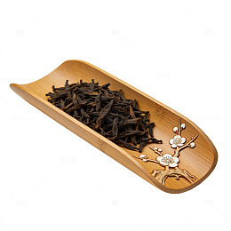 竹制梅花茶荷放茶叶元素