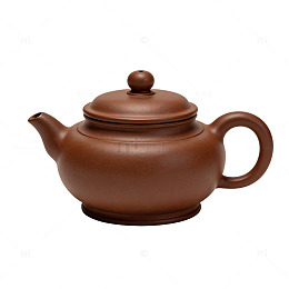 棕泥光面圆钮紫砂茶壶元素