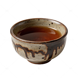 窑变釉粗陶品茗杯盛红茶元素