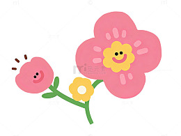 卡通花朵插画素材