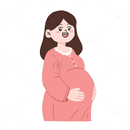 手绘卡通母亲节孕妇免抠元素
