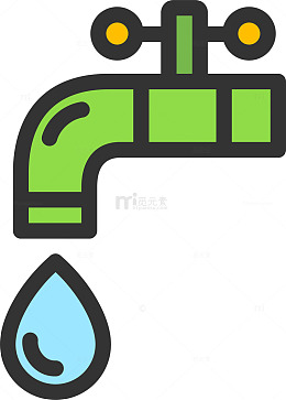 简约水龙头滴水图标矢量素材