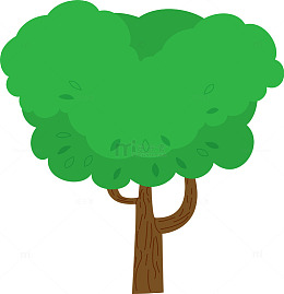 简约卡通树插图