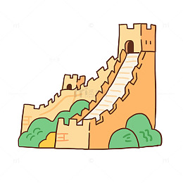 五一旅游景点长城免抠元素