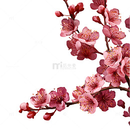 桃花纷飞的春日梦境